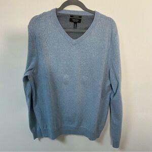 Nordstrom Men’s Shop Sweater V Neck Pullover Light Blue Large